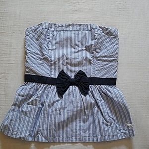 A&F striped strapless top